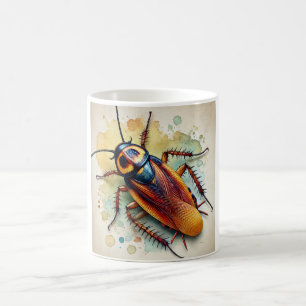 Cockroach dorsal view painting 270824IREF239 - Wat Coffee Mug