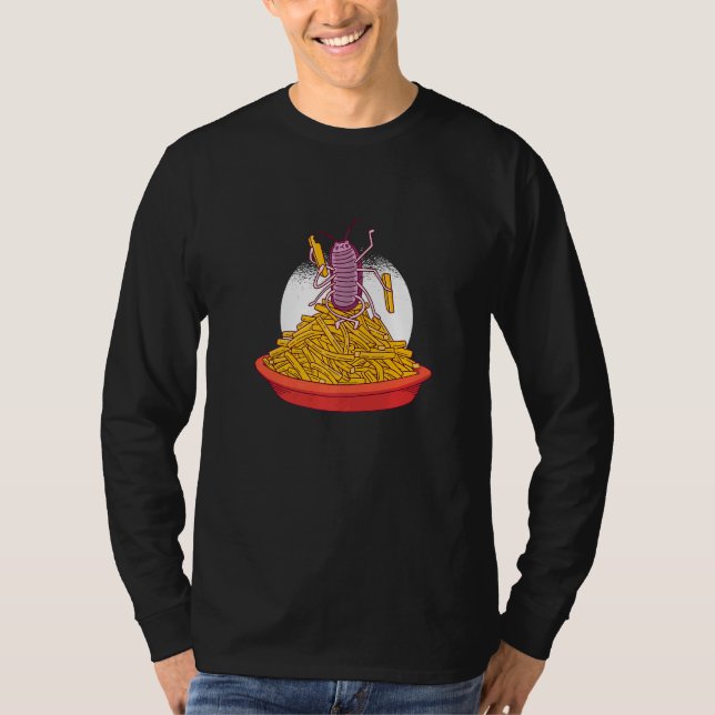 Cockroach eating fries T-Shirt (Front)