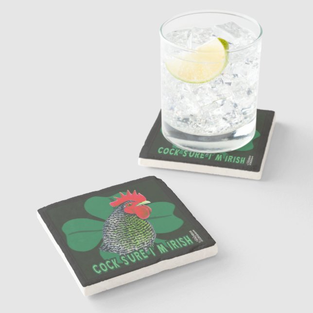 Cocksure I'm Irish! Stone Coaster (Side)