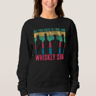 Cocktail All You Need Is Love And Whiskey Sour Bar Sweatshirt