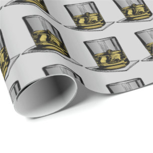 Cocktail and Napkin Design Wrapping Paper