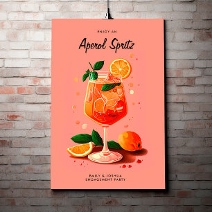 Cocktail Aperol Spritz Engagement Party Poster