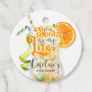 Cocktail Aperol Spritz Italian Style Bridal Shower Favour Tags
