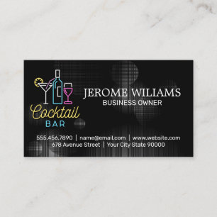 Cocktail Bar Logo Mixology Bartend Business Card