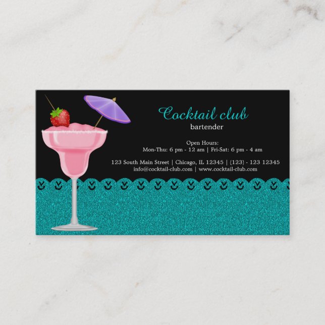 Cocktail bartender business card (Front)