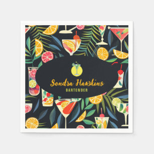 Cocktail bartender Professional Fresh Orange Napkin