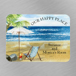Cocktail Beach Chair Happy Place Cruise Door  Magnet<br><div class="desc">This design may be personalised in the area provided by changing the photo and/or text. Or it can be customised by clicking Personalise this Template and then choosing the click to customise further option and delete or change the colour of the background, add text, change the text colour or style,...</div>