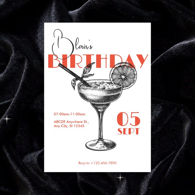 Cocktail Birthday Party  Invitation (Creator Uploaded)