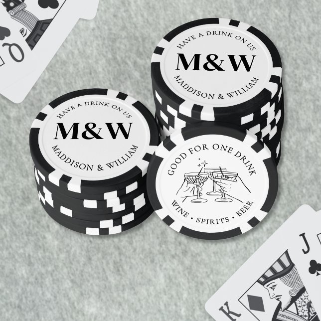 Cocktail Black White Wedding Drink Poker Chips (Cocktail Black White Wedding Drink Poker Chips)