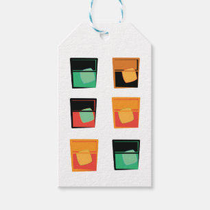 Cocktail/Bourbon Glasses on white - Gift Tags