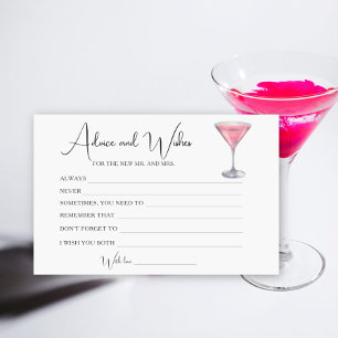Cocktail Bridal Shower Advice and Wishes Stationery
