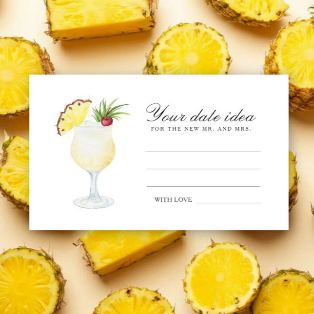 Cocktail Bridal Shower - Date night ideas Enclosure Card (Creator Uploaded)