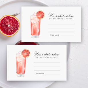 Cocktail Bridal Shower - Date night ideas Enclosure Card