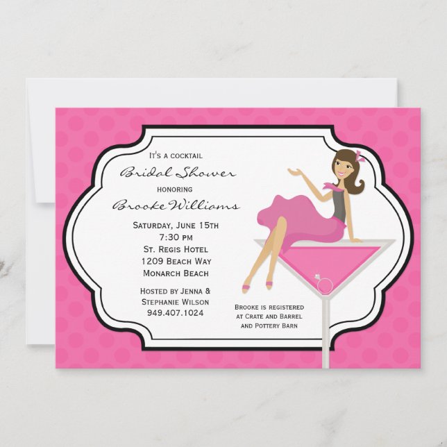 Cocktail Bridal Shower Invitation (Front)