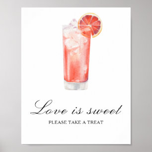 Cocktail bridal shower - love is sweet poster