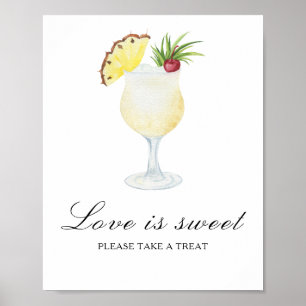 Cocktail bridal shower - love is sweet poster
