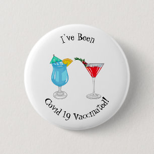 Cocktail cartoon illustration 6 cm round badge