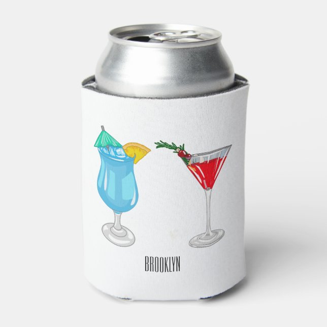 Cocktail cartoon illustration  can cooler (Can Front)