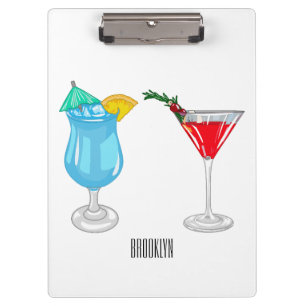 Cocktail cartoon illustration clipboard