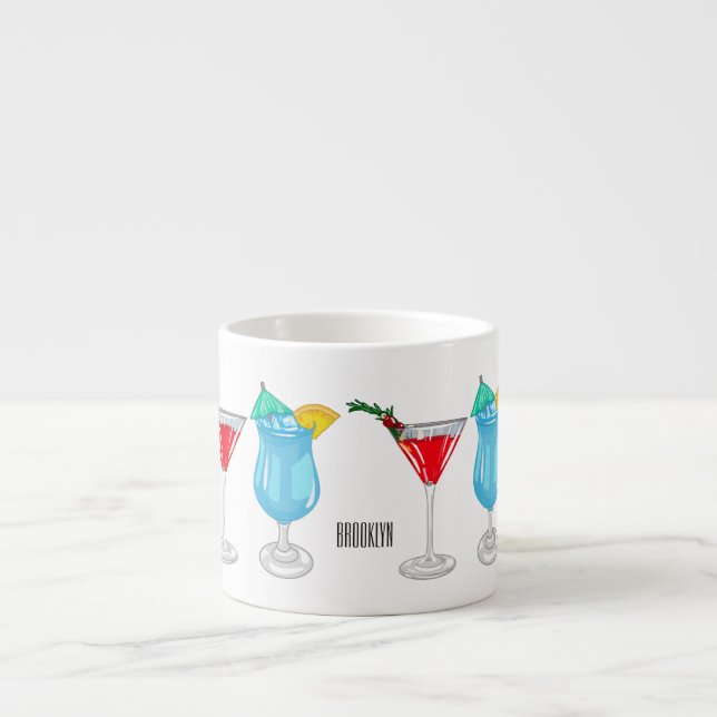Cocktail cartoon illustration  espresso cup (Front)
