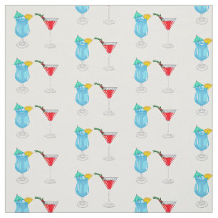 Cocktail cartoon illustration fabric