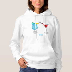 Cocktail cartoon illustration hoodie