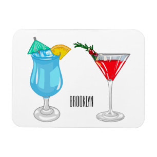 Cocktail cartoon illustration  magnet