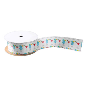 Cocktail cartoon illustration satin ribbon