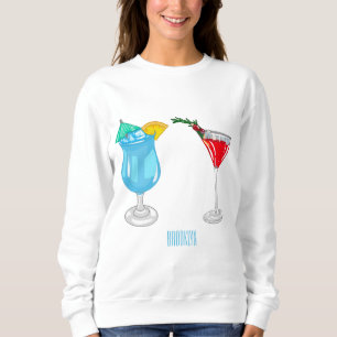 Cocktail cartoon illustration sweatshirt