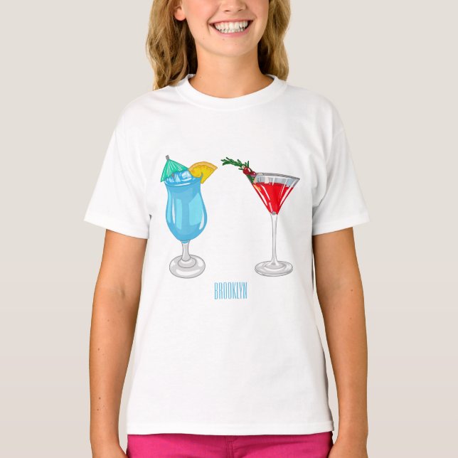 Cocktail cartoon illustration T-Shirt (Front)