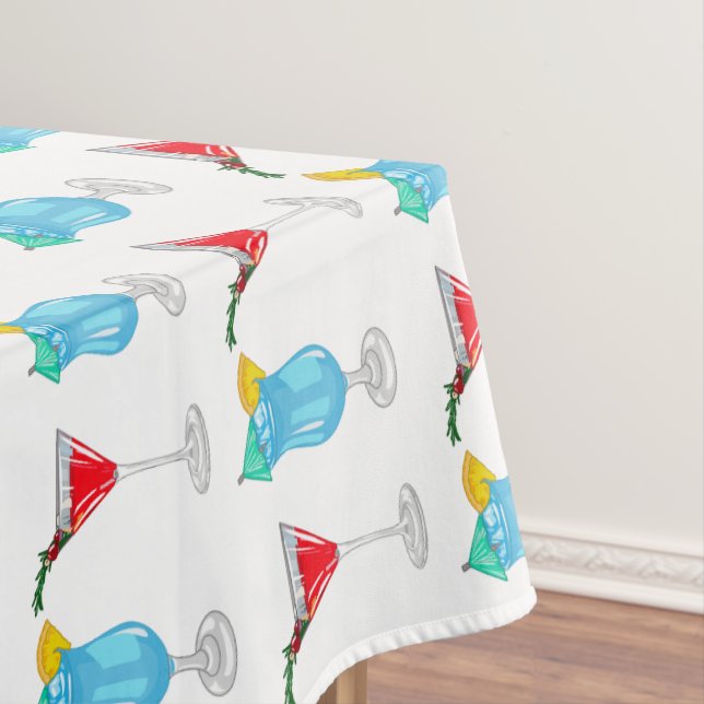 Cocktail cartoon illustration  tablecloth (In Situ)