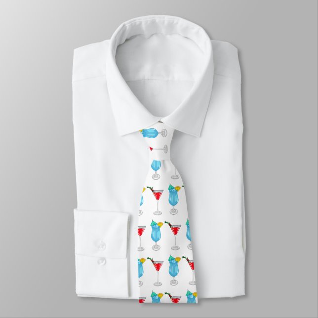 Cocktail cartoon illustration tie (Tied)