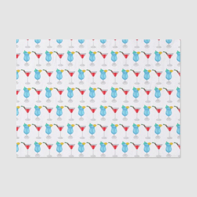 Cocktail cartoon illustration tissue paper (Front)