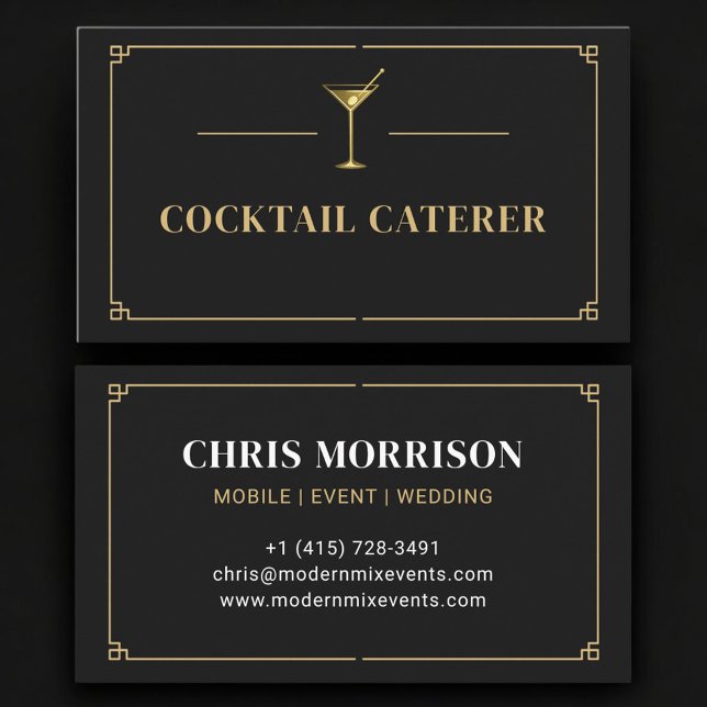 Cocktail Caterer Professional Business Card (Creator Uploaded)