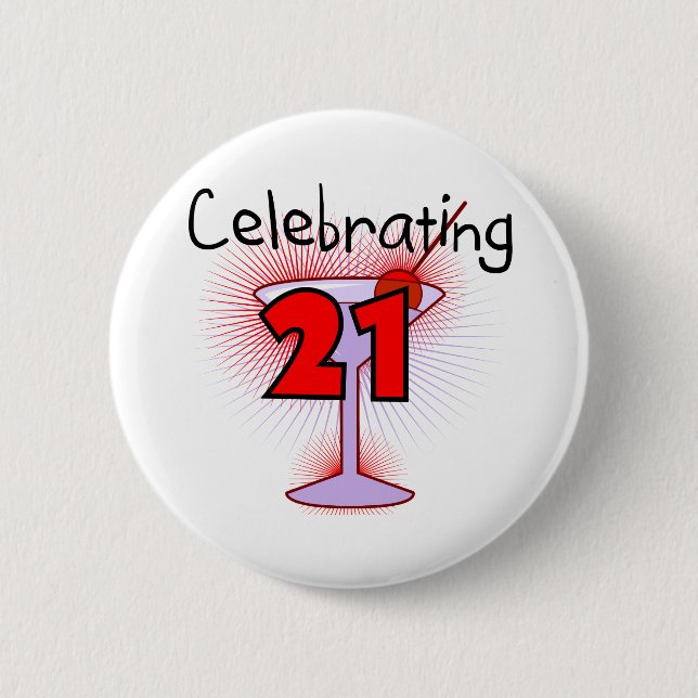 Cocktail Celebrating 21 Tshirts and Gifts 6 Cm Round Badge (Front)