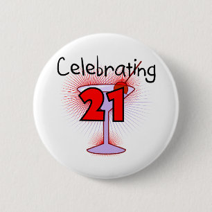 Cocktail Celebrating 21 Tshirts and Gifts 6 Cm Round Badge