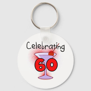 Cocktail Celebrating 60 Tshirts and Gifts Key Ring