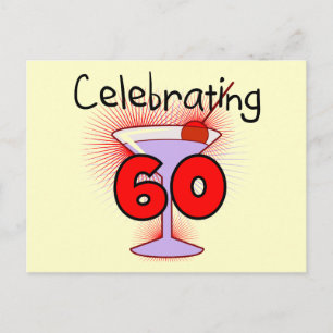 Cocktail Celebrating 60 Tshirts and Gifts Postcard