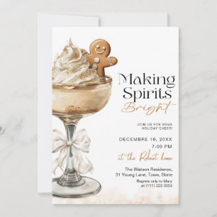 Cocktail Christmas Party Making Spirits Bright Invitation