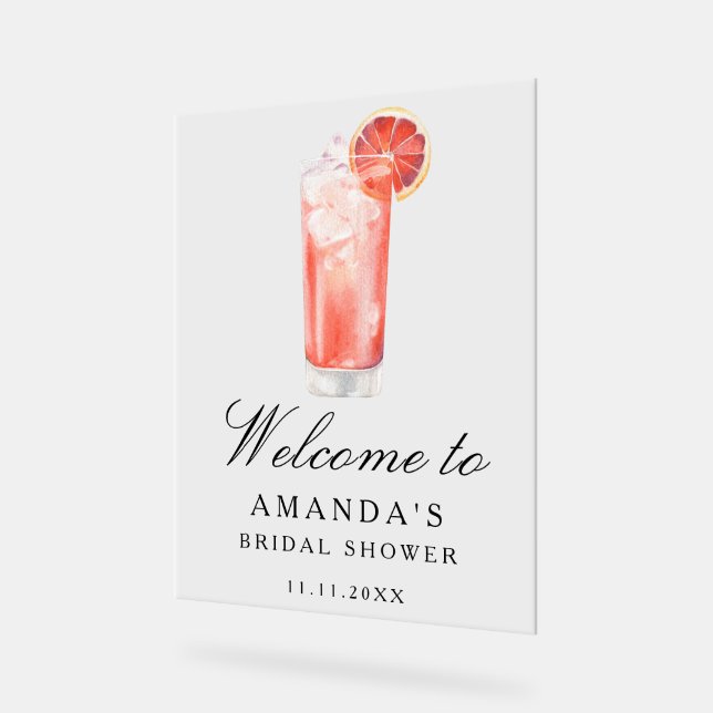 Cocktail Citrus - bridal shower welcome sign (Angle)
