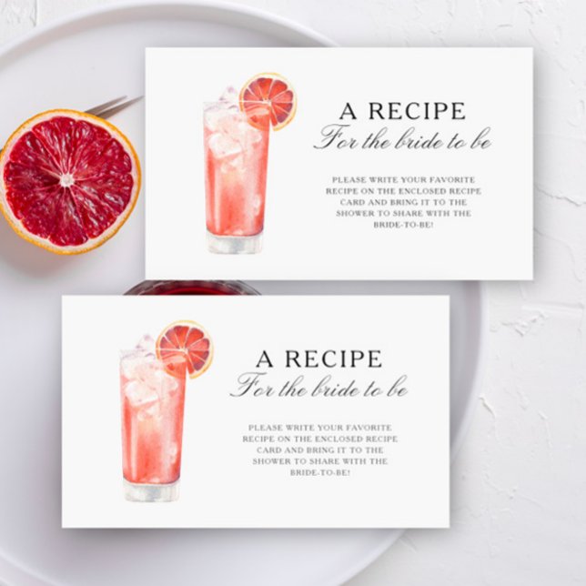 Cocktail Citrus - Recipe for the bride to be Enclosure Card (Creator Uploaded)