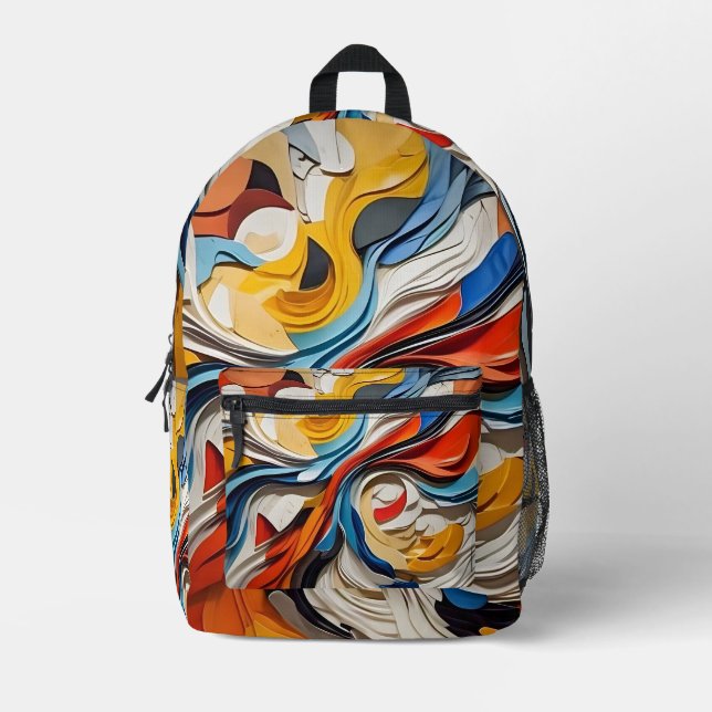 Cocktail colour  printed backpack (Front)