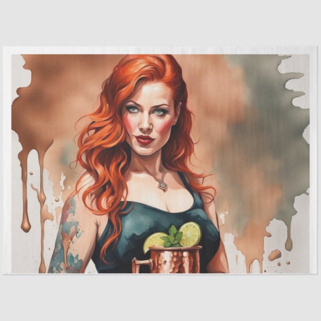 Cocktail Cuties - Moscow Mule Decoupage Paper  (Front)