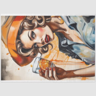 Cocktail Cuties - Old Fashioned Beauty Decoupage Tissue Paper