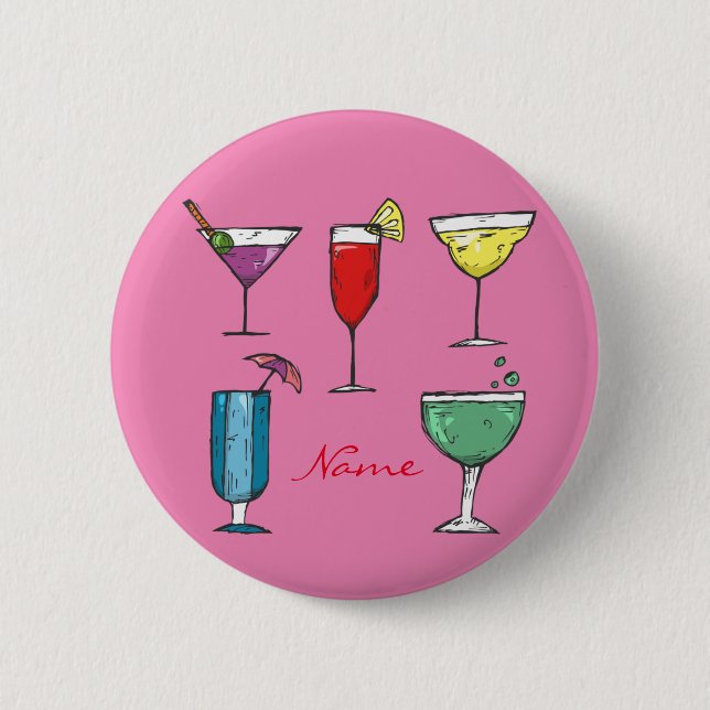 Cocktail Drink Assortment Thunder_Cove 6 Cm Round Badge (Front)