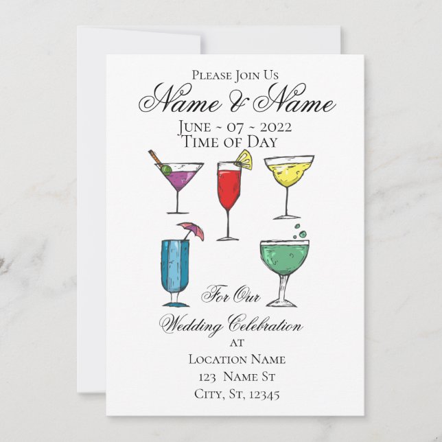 Cocktail Drink Assortment Thunder_Cove Invitation (Front)