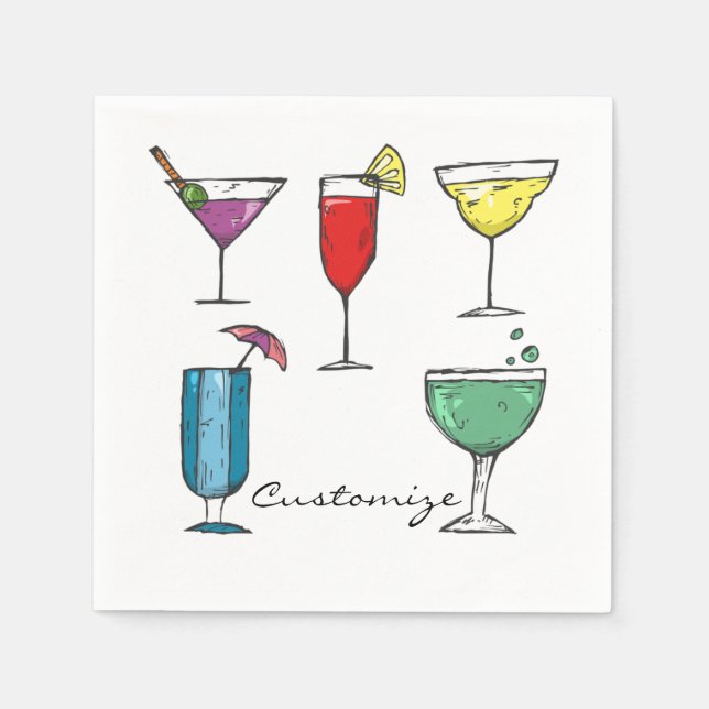 Cocktail Drink Assortment Thunder_Cove Napkin (Front)