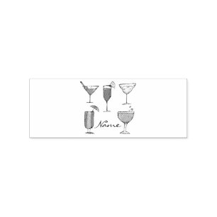 Cocktail Drink Assortment Thunder_Cove Rubber Stamp