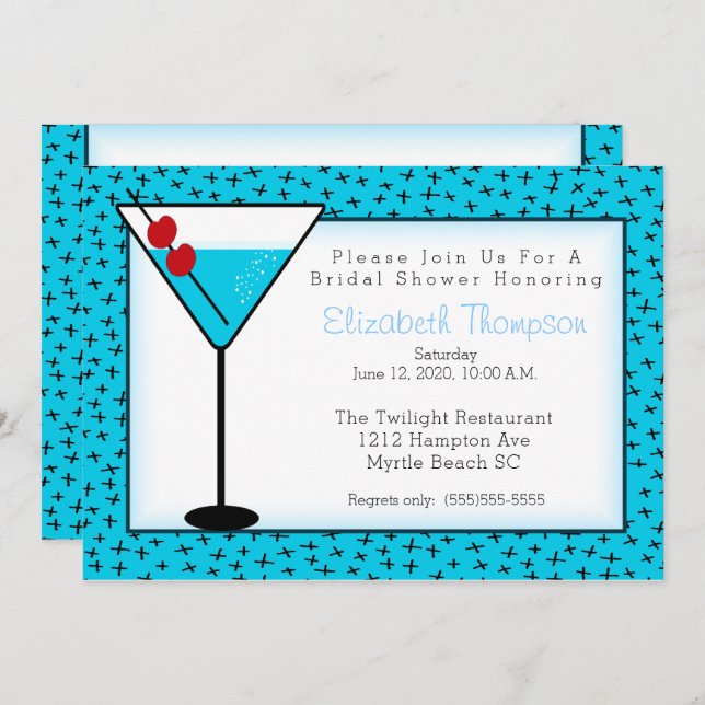 Cocktail Drink Bridal Shower Invitation (Front/Back)