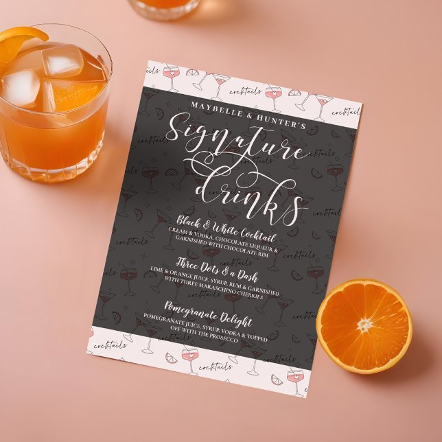 Cocktail Drink & Glasses Signature Cocktail Drinks Menu (Cocktail Drink & Glasses Signature Cocktail Drinks Menu)